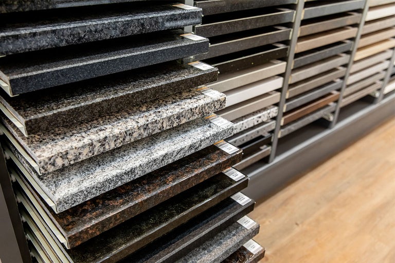 Selectie van werkbladstalen in een rek