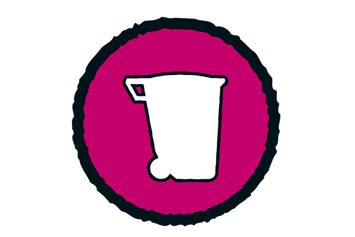 Symbool voor afvalcontainer