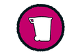 Symbool voor afvalcontainer