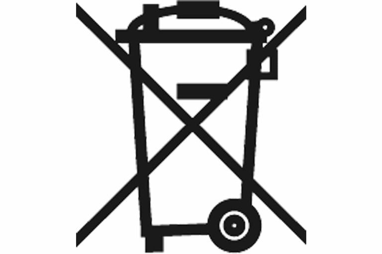 Symbool: Doorgekruiste afvalbak betekent dat het product niet bij het huishoudelijk afval mag.