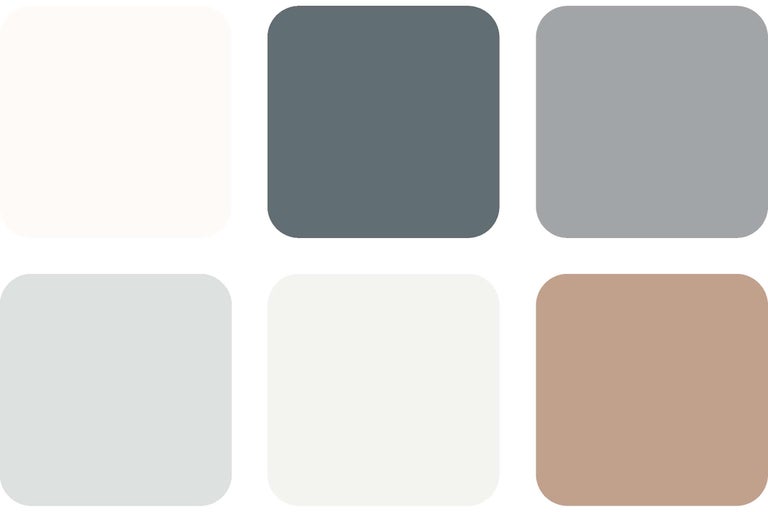 Kleurenkaart met zes verschillende tinten