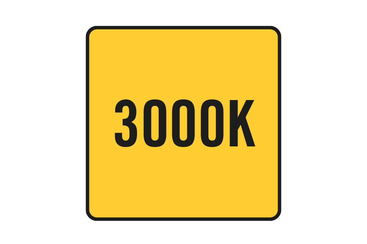 Kleurtemperatuur 3000 Kelvin