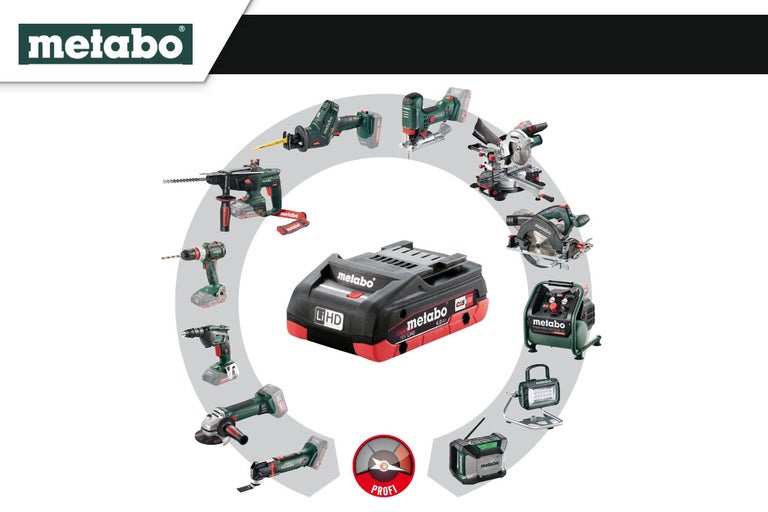 Overzicht van Metabo accu en bijbehorend elektrisch gereedschap
