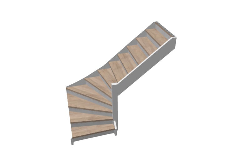 Houten trap met draai voor binnenshuis