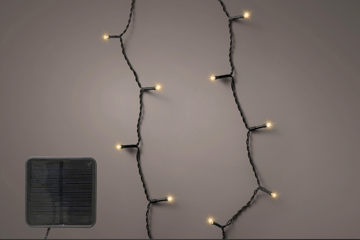 Solarlichtsnoer met LED-lampjes en zonnepaneel