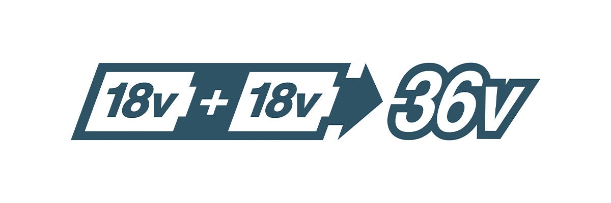 18 volt plus 18 volt is 36 volt symbool