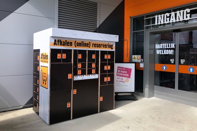 Afhaalpunt voor online bestellingen bij een Hornbach filiaal.