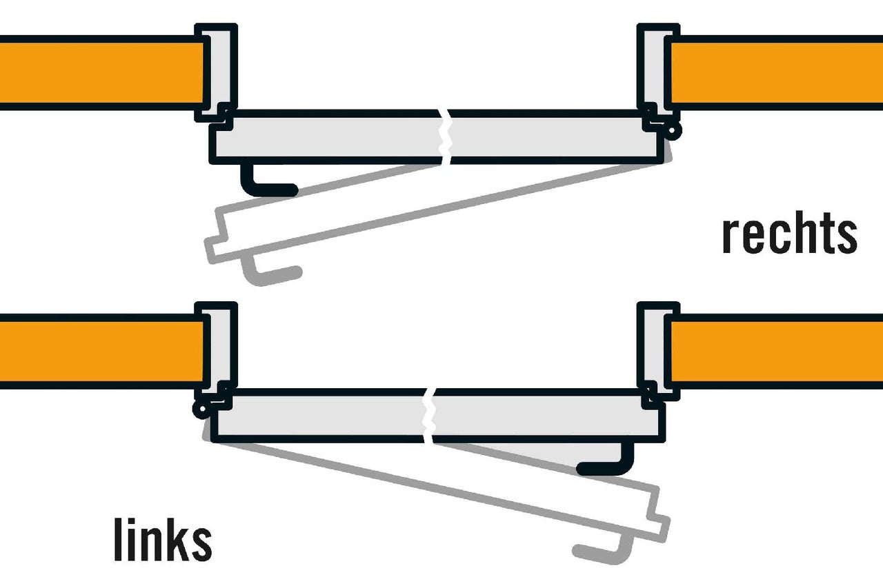 Illustratie van een deurafdichting voor links en rechts