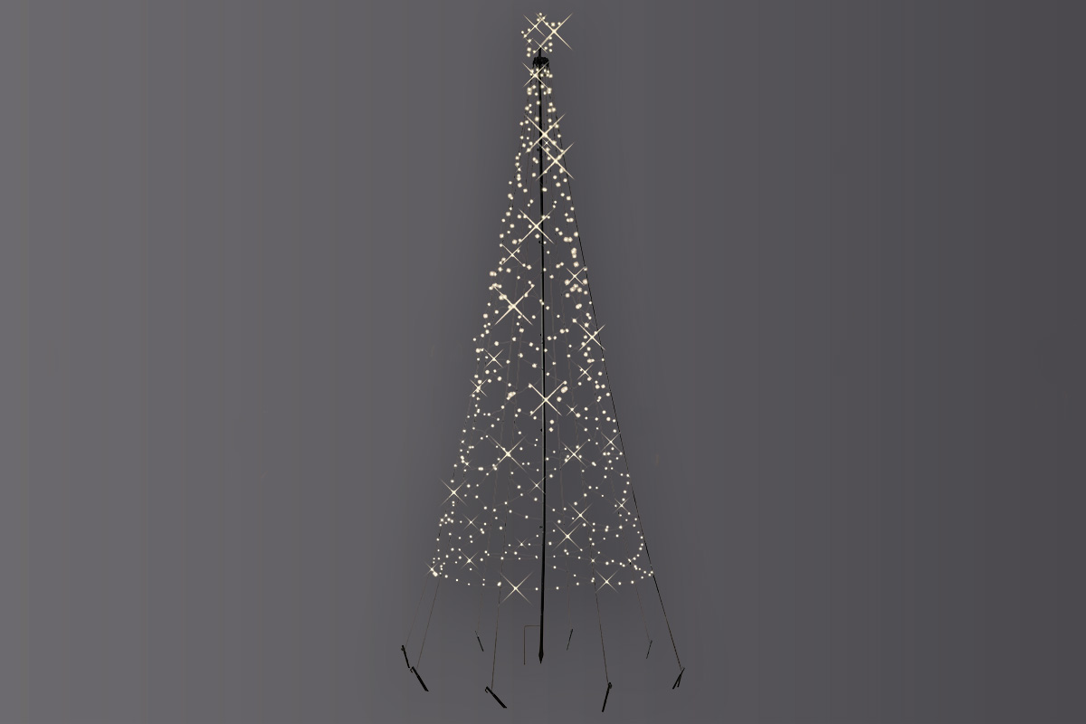 Kerstboom met sterren, verlicht