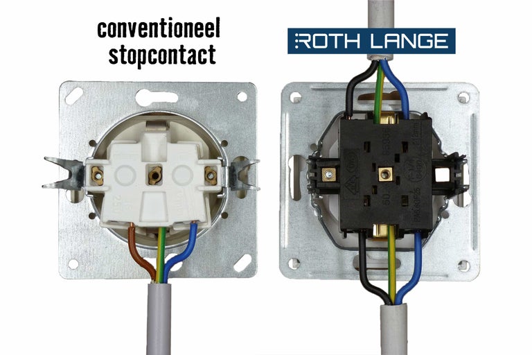 Opbouw stopcontact met randaarde van Roth Lange