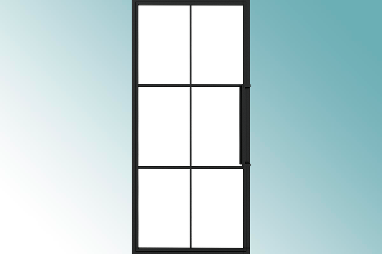 Zwarte binnendeur met zes vlakken