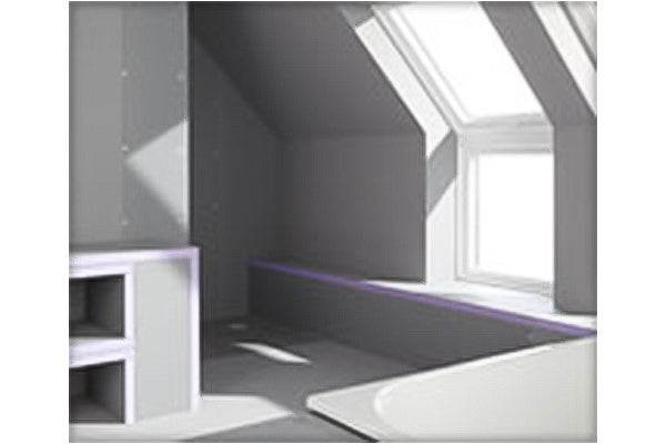 Zolderkamer met dakraam en opbergelement