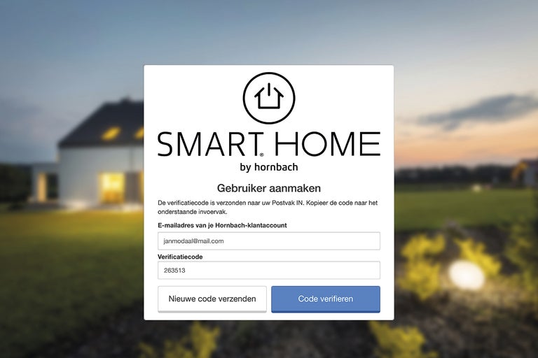 Hornbach Smart Home account aanmaken