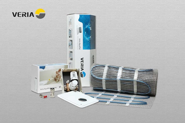 Veria Aquamat vloerverwarming met accessoires en verpakking
