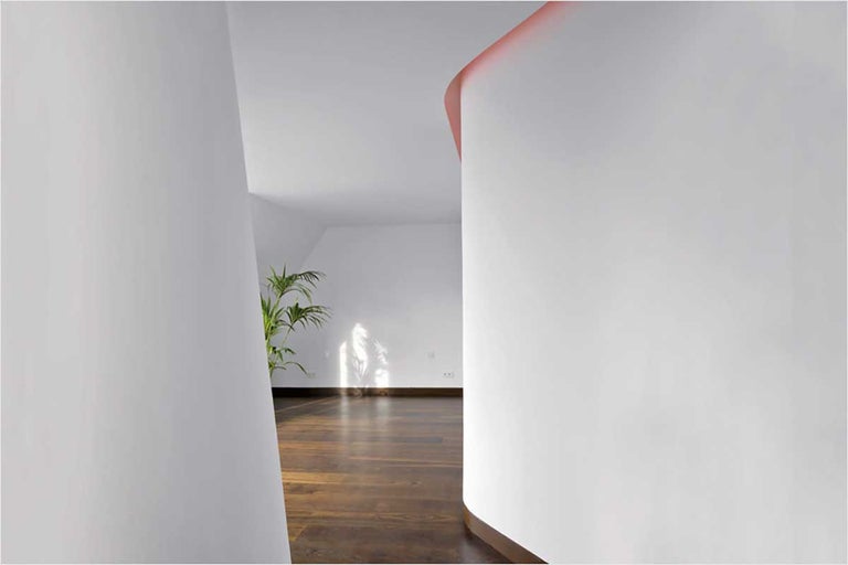 Lichte ruimte met houten vloer en kamerplant