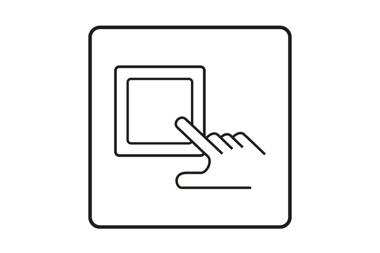 Symbool voor aanraakbediening of drukknop