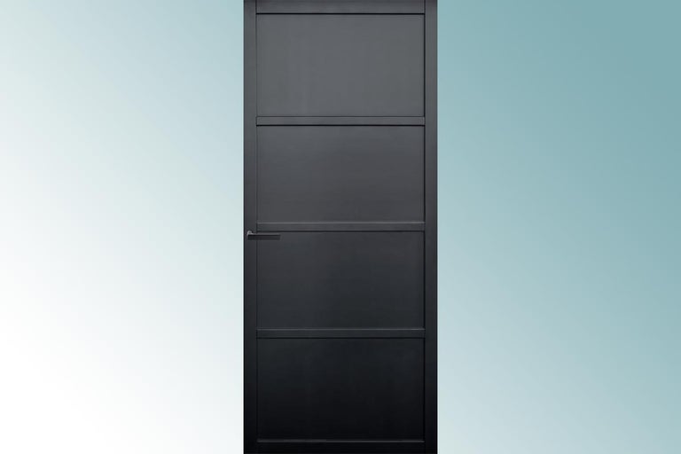 Zwarte binnendeur met vier panelen