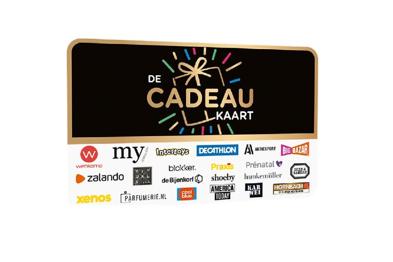 De cadeaukaart met verschillende bedrijfslogo's