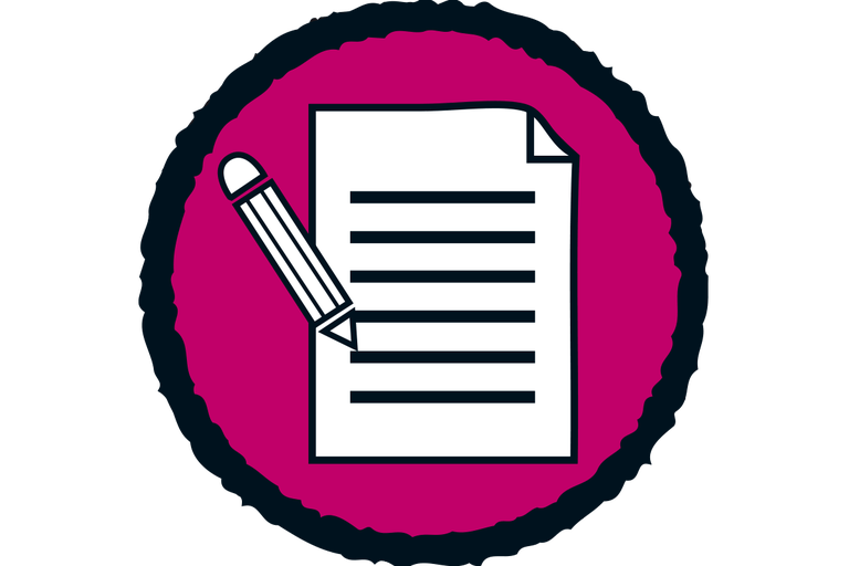 Symbool voor document met potlood