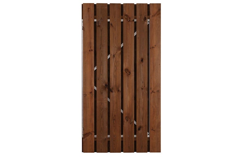 Houten hekpoort met dwarsbalken