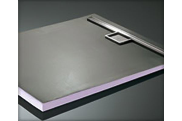 Douchebak van gegoten mineraal met afvoergarnituur