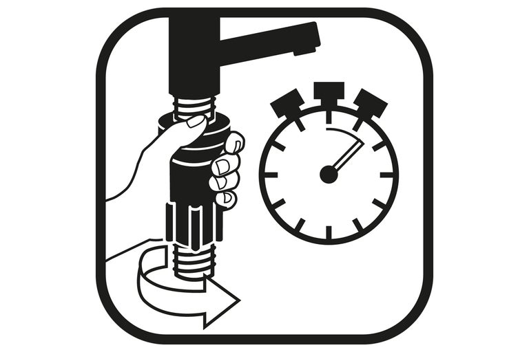 Symbool voor de snelle montage van een kraan