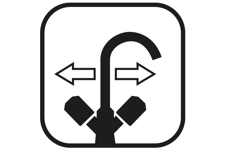 Symbool voor mengkraan met twee handgrepen