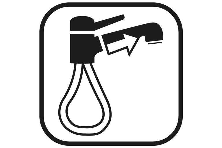 Symbool voor kraan met uittrekbare handdouche