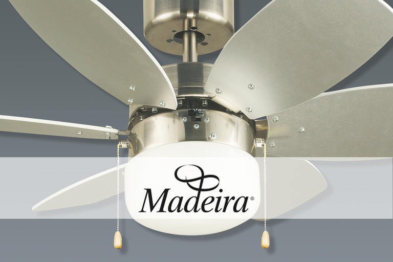 Madeira plafondventilator met verlichting