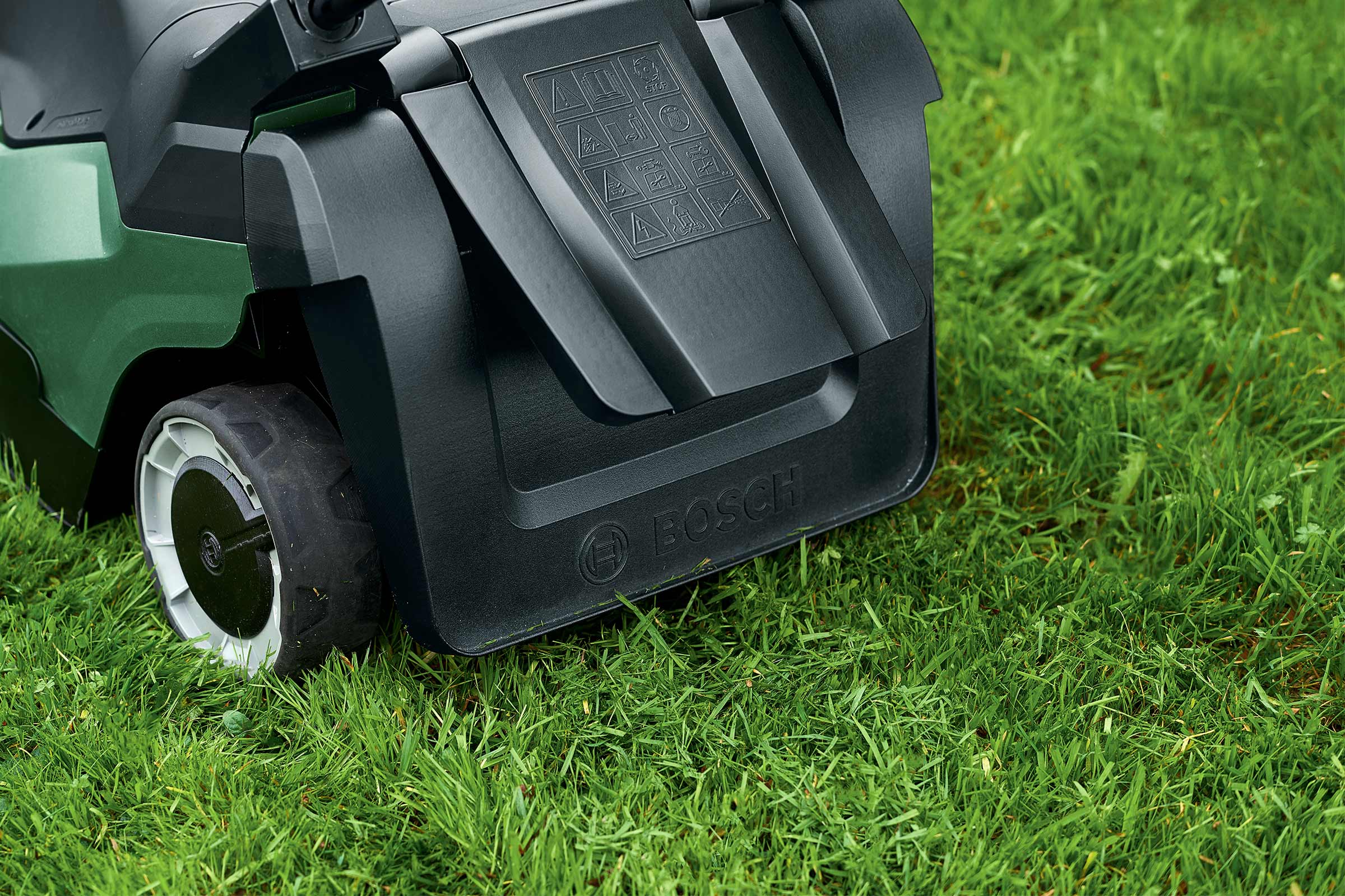 Bosch logo op een robotmaaier