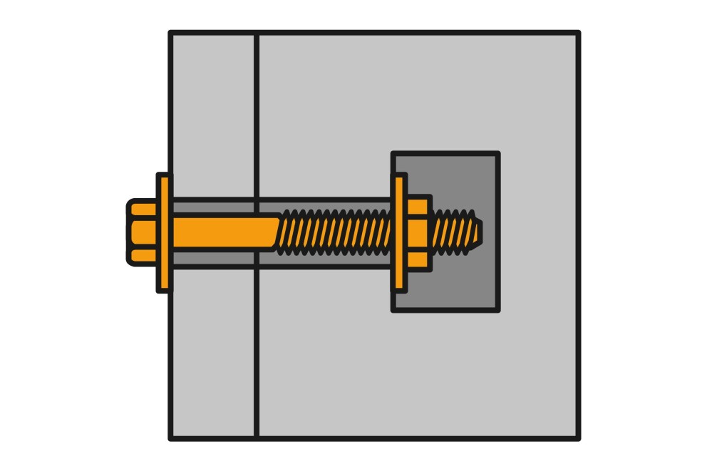 Verbinding met metaalschroeven Verbinding met metaalschroeven