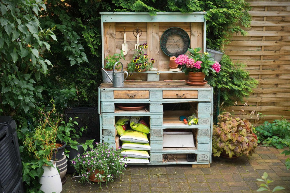 Tuinmeubelen van pallethout