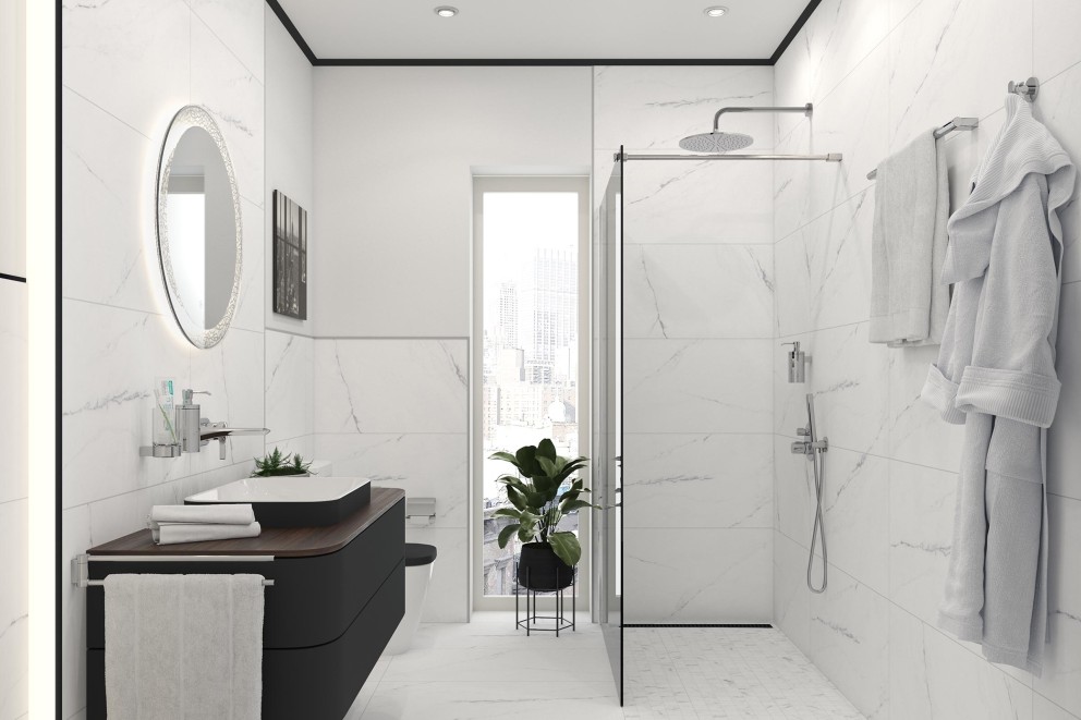 Marmeren badkamer