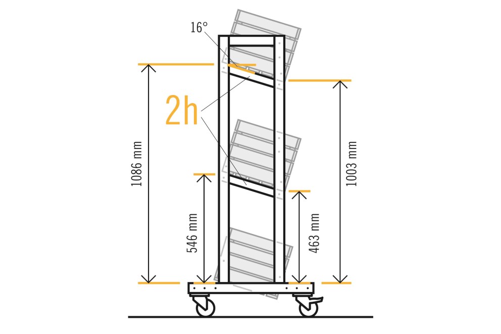 Plantenrek met schuine kisten | HORNBACH