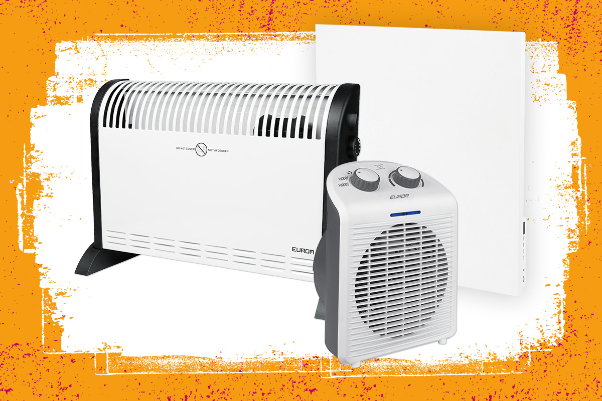 Twee verwarmingstoestellen van Eurom: een convectorverwarming en een ventilatorverwarming