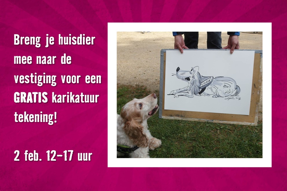 Opening HORNBACH Duiven karikatuur van jouw huisdier Opening HORNBACH Duiven karikatuur van jouw huisdier