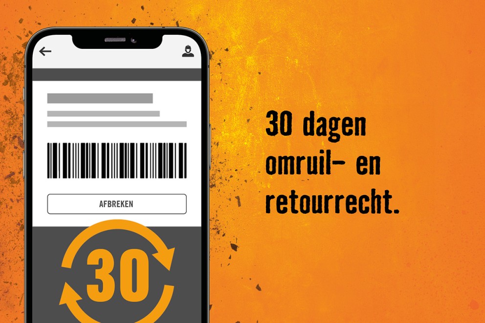 30 dagen omruil- en retourrecht op een smartphone.