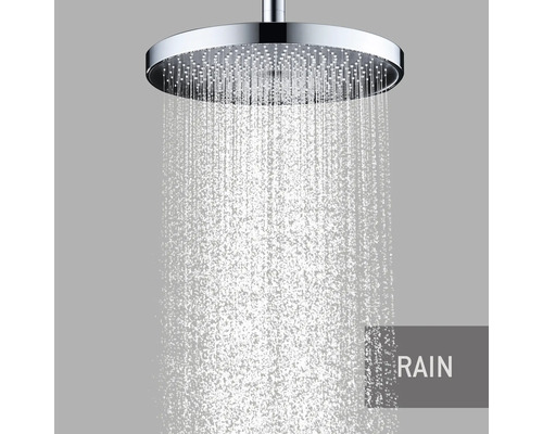 Regendouche met waterstraal