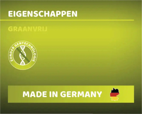 Eigenschappen: Graanvrij, zonder gentechnologie, gemaakt in Duitsland