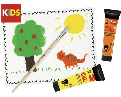 Marabu Kids schilderset met kleuren, penseel en geschilderde afbeelding