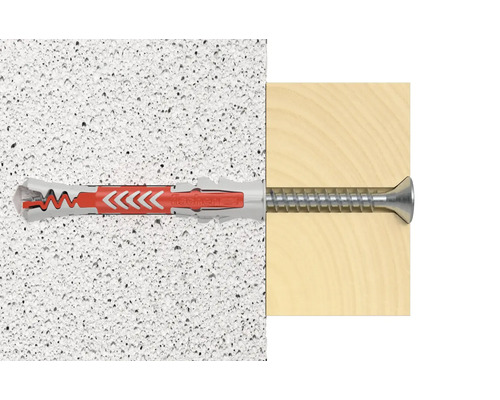 Fischer plug met schroef in muur en hout