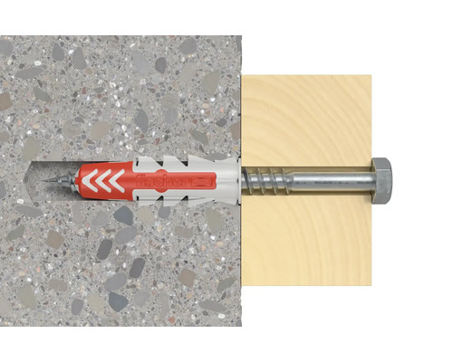 Fischer plug in betonnen muur en hout