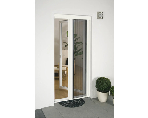 Vliegengaasdeur met insectenwerende rol in deurkozijn