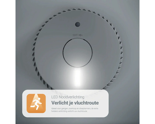 Rookmelder met led noodverlichting