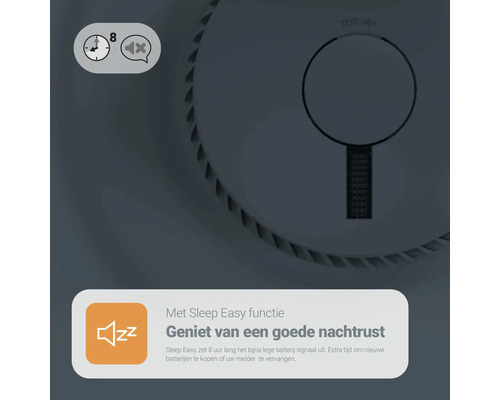 Sleep Easy functie: Acht uur onderdrukking van het signaal voor bijna lege batterijen.