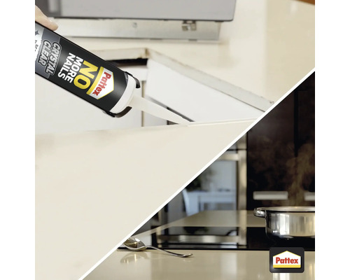Pattex montagelijm wordt in een keuken gebruikt