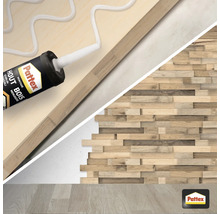 Pattex houtmontagelijm met houten panelen