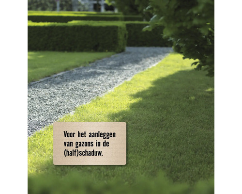 Informatiebord voor de aanleg van gazons in de halfschaduw