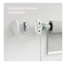 Rolgordijnmontage met rolgordijn, kettingbediening en montageaccessoires