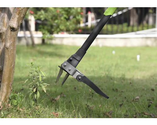 Gereedschap voor onkruidbestrijding met lange steel in gebruik